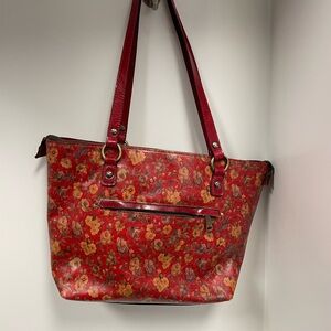 Patricia Nash Red and Orange Floral Tote